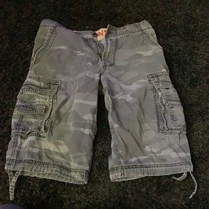 Union Bay Cargo Shorts Gray Camo